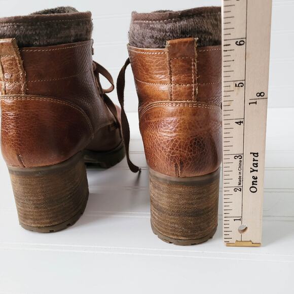 Bull Boxer Boots Size 9M Brown Leather Combat Carmen Lace Up Chunky Heel Lug - Picture 15 of 15